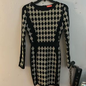 Black and gold dress with see through spots